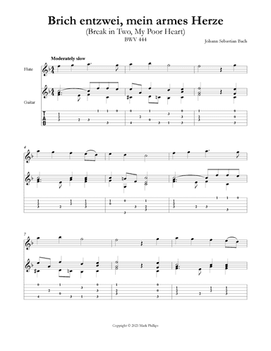 Brich entzwei, mein armes Herze (Break in Two, My Poor Heart) (arr. Mark Phillips)