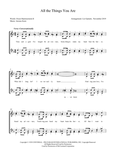 All The Things You Are (arr. Liz Garnett)
