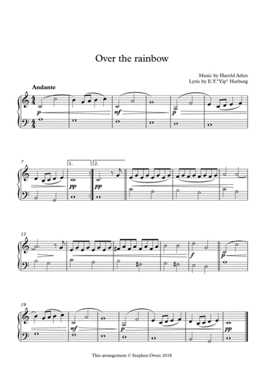 Over The Rainbow (from The Wizard Of Oz) (arr. Stephen Owen)