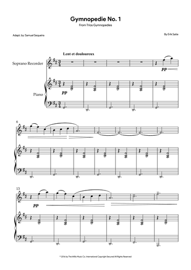 Gymnopedie No. 1 (arr. Samuel Sequeira)