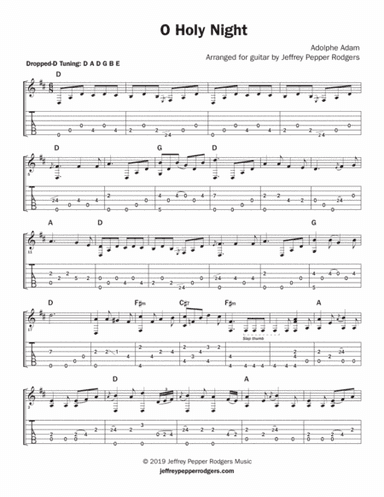 O Holy Night - solo guitar in dropped-D tuning (arr. Jeffrey Pepper Rodgers)