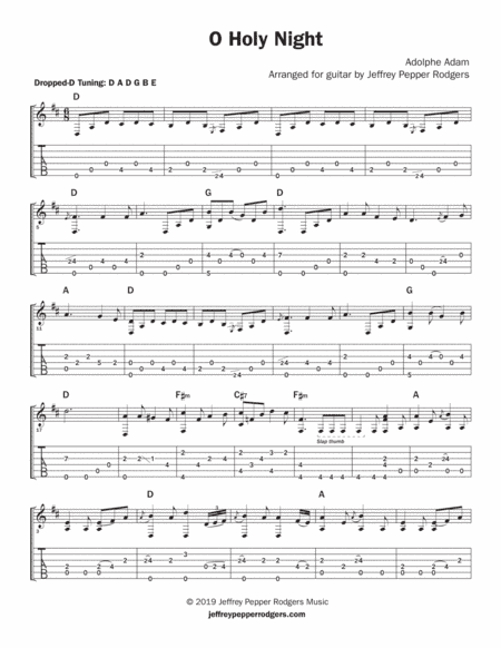 O Holy Night - solo guitar in dropped-D tuning (arr. Jeffrey Pepper Rodgers)