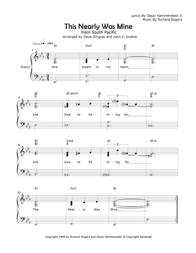 This Nearly Was Mine (arr. Dave Gingras and John E. Dosher)