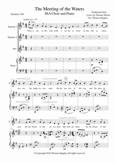 The Meeting of the Waters (arr. Thomas Quigley)