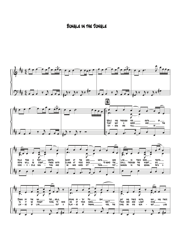 Bungle In The Jungle (arr. Biegler)