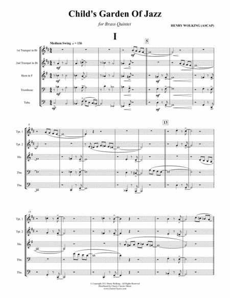 A Child’s Garden of Jazz for Brass Quintet