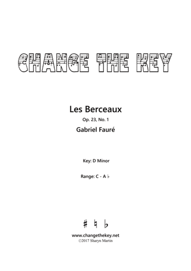 Les Berceaux - D Minor (arr. Change the Key)
