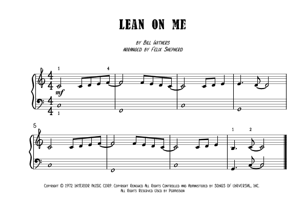 Lean On Me (arr. Felix Shepherd)