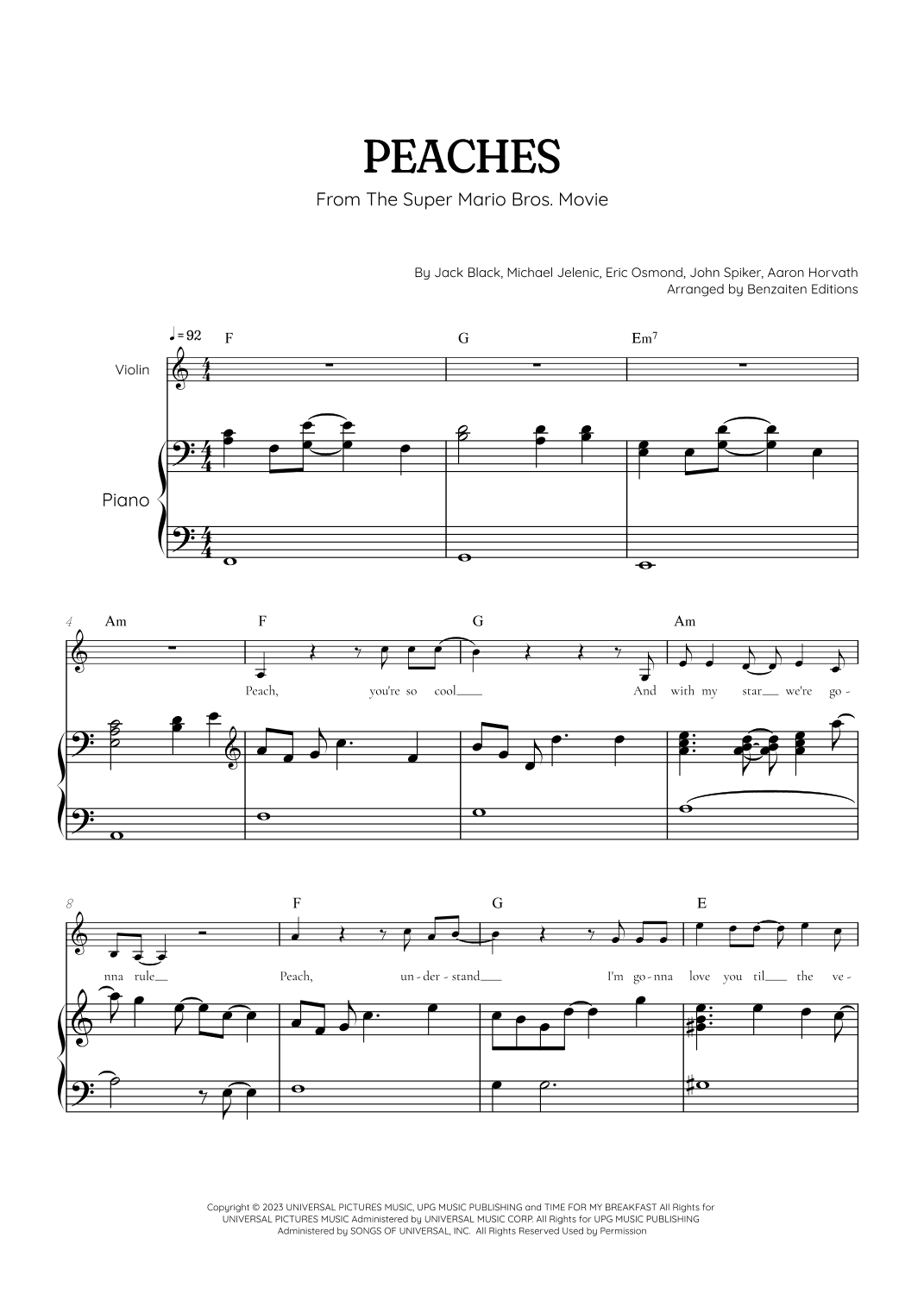 Peaches (arr. Benzaiten Editions)