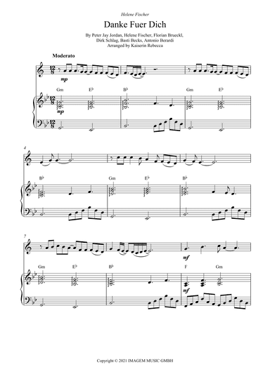 Danke Fuer Dich (arr. Kaiserin Rebecca)
