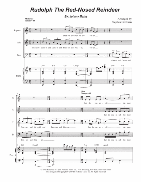 Rudolph The Red-nosed Reindeer (arr. Stephen DeCesare)