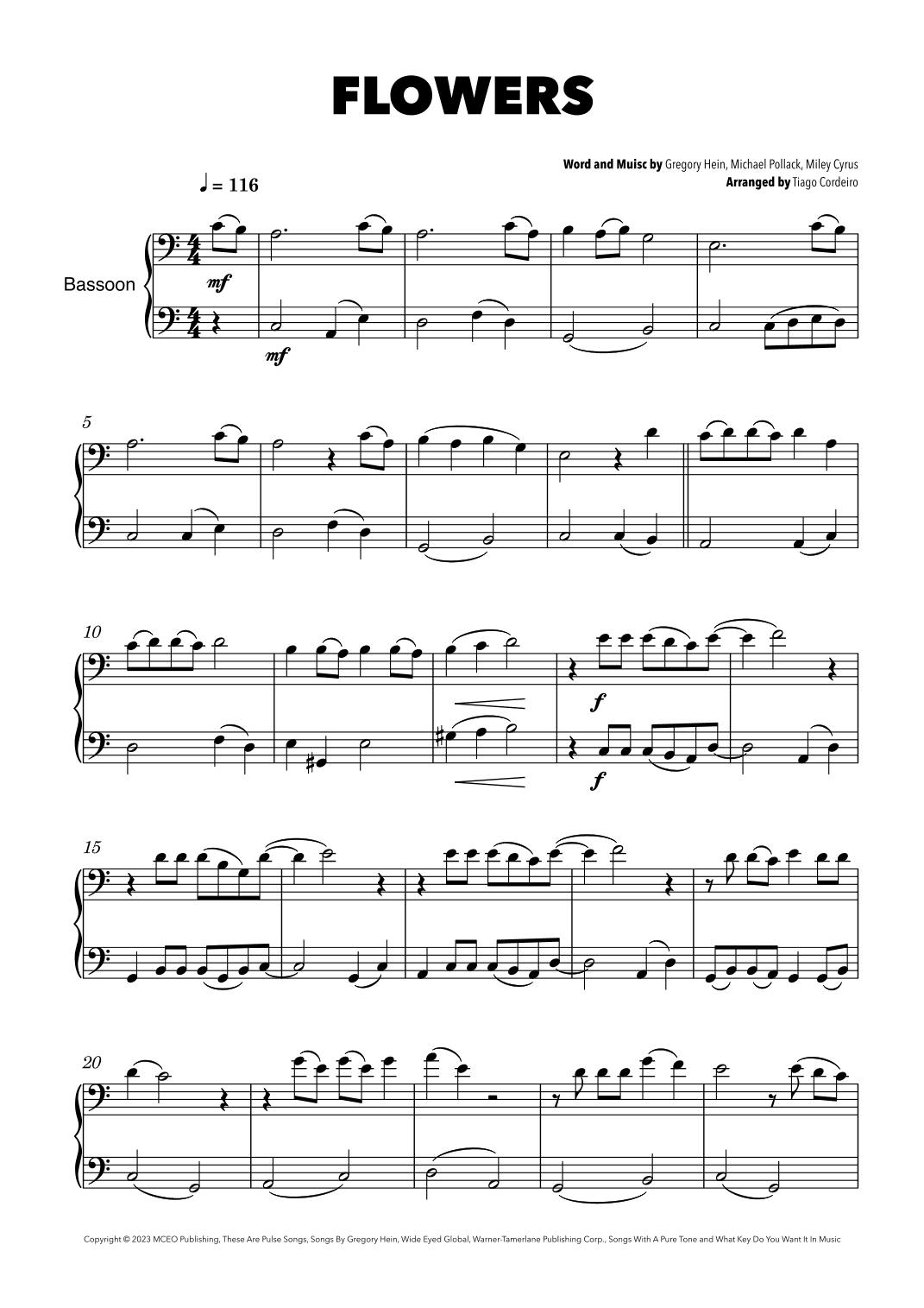 Flowers (arr. Tiago Cordeiro)