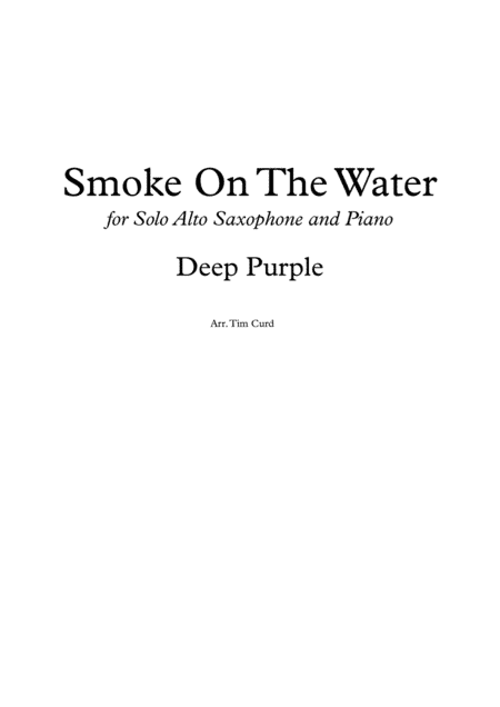 Smoke On The Water (arr. Tim Curd.)