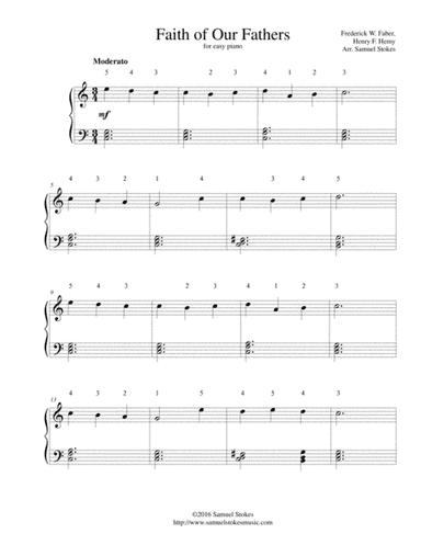 Faith of Our Fathers - for easy piano (arr. Samuel Stokes)