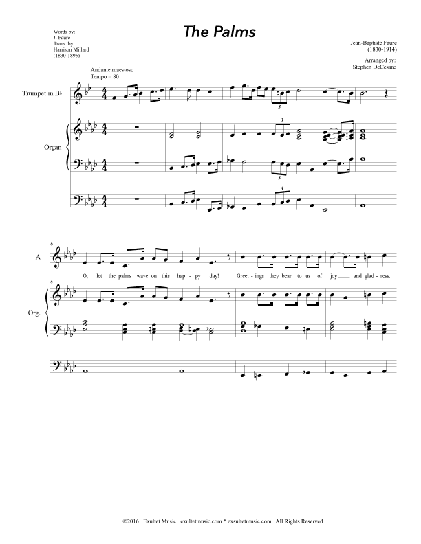 The Palms (Duet for Soprano and Alto solo) (arr. Stephen DeCesare)