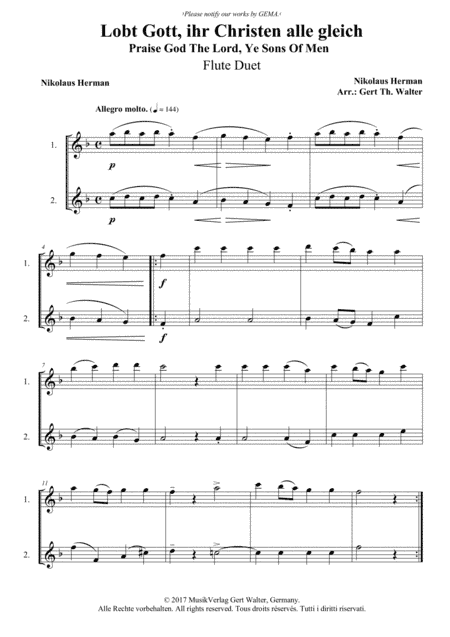 Praise God The Lord, Ye Sons Of Men (arr. Gert Th. Walter)