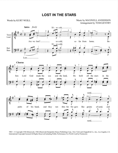 Lost In The Stars (arr. Tom Gentry)