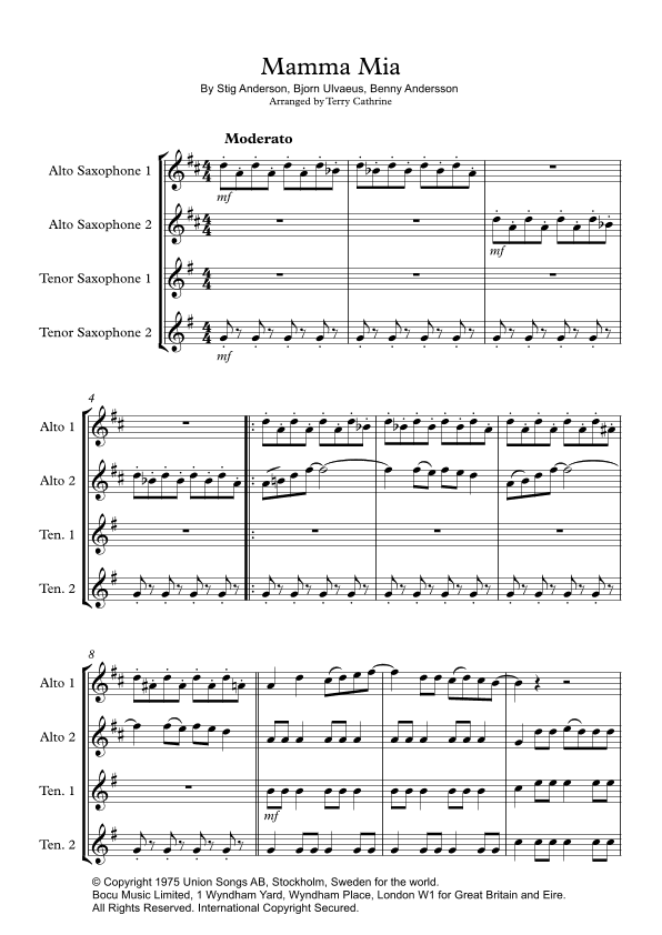 Mamma Mia (arr. Terry Cathrine)