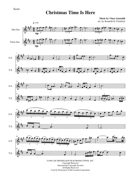 Christmas Time Is Here (arr. Kenneth D. Friedrich)
