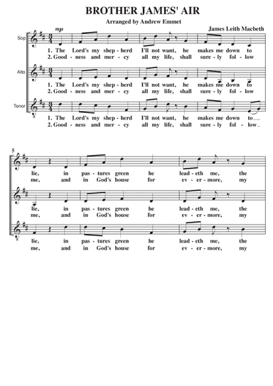 Brother James' Air A Cappella SAT (arr. Andrew Emmet)