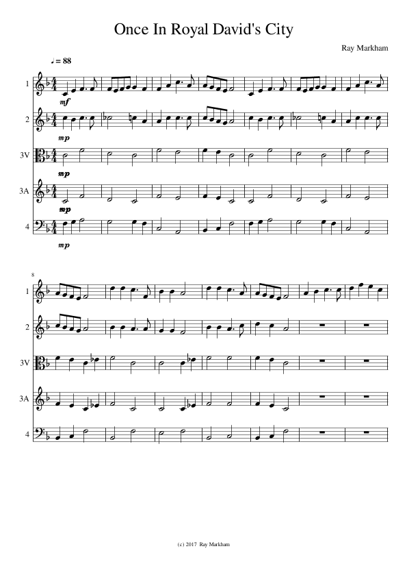 Once In Royal David's City (arr. Ray Markham)