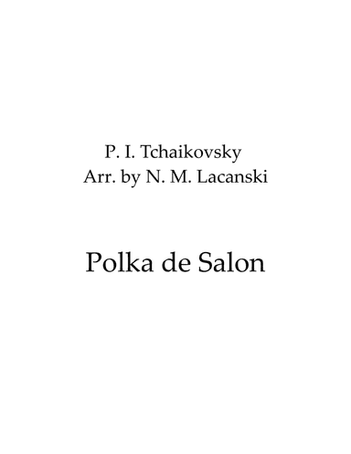 Polka de Salon (arr. Nick Lacanski)