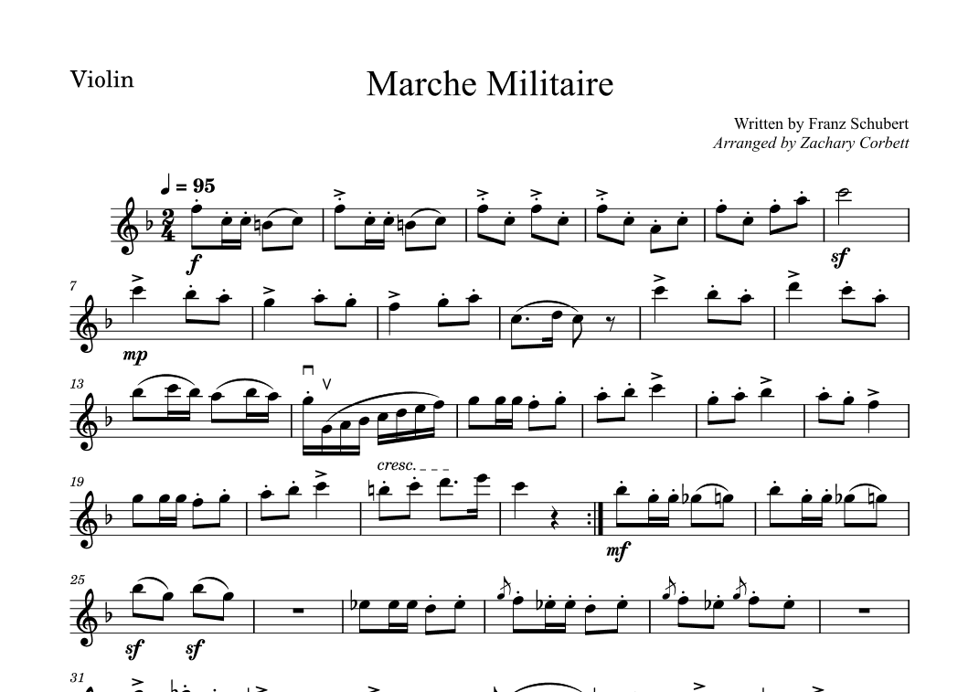 Marche Militaire (arr. Zachary Corbett)