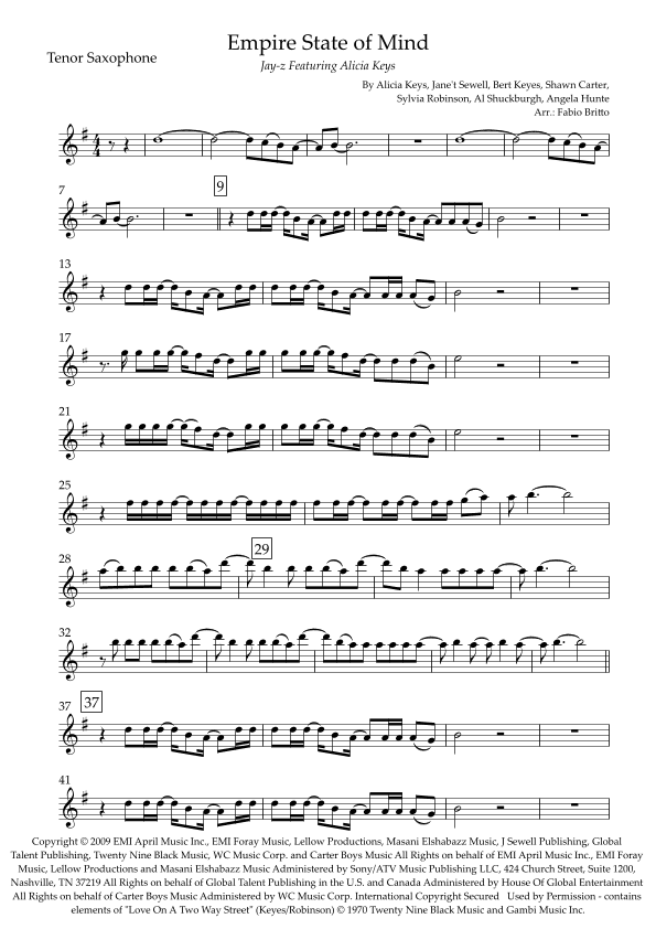 Empire State Of Mind (arr. Fabio Britto)