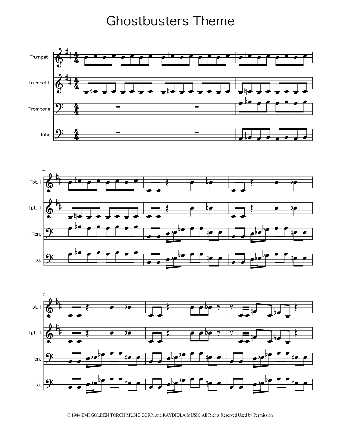 Ghostbusters (arr. Ygor Nunes)
