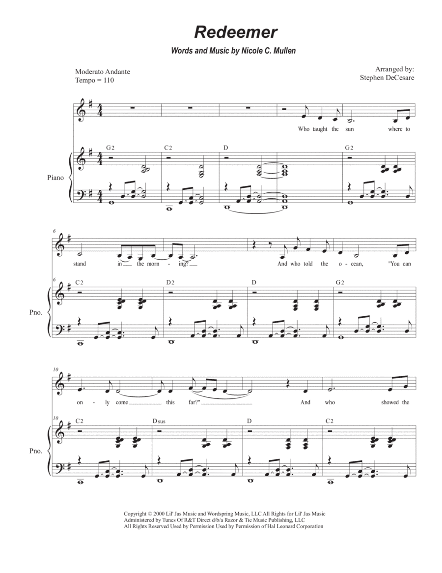 Redeemer (arr. Stephen DeCesare)