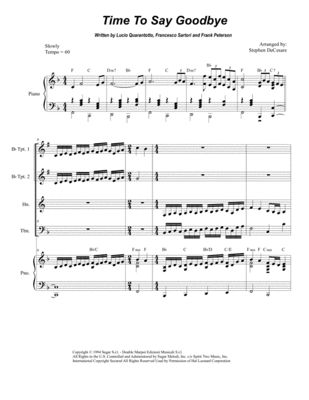 Time To Say Goodbye (arr. Stephen DeCesare)