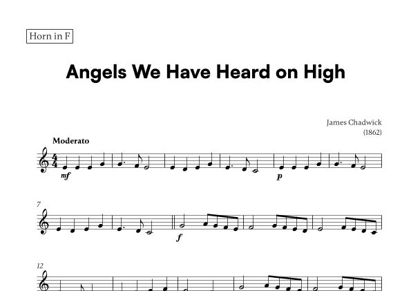 Angels we have heard on high (for French Horn) (arr. Cadenza Editions)