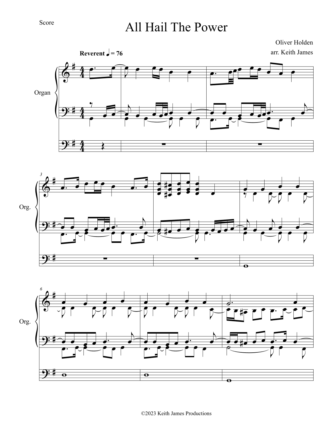 All Hail The Power Of Jesus' Name I (Organ) (arr. Keith James)