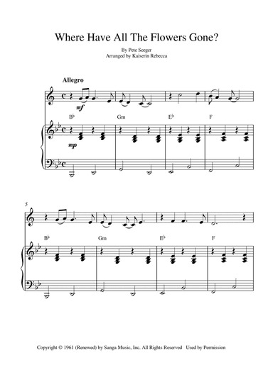Where Have All The Flowers Gone? (arr. Kaiserin Rebecca)
