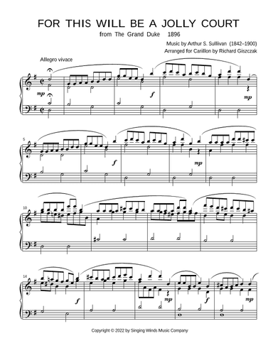 For This Will Be a Jolly Court  (from "The Grand Duke") (arr. Richard Giszczak)