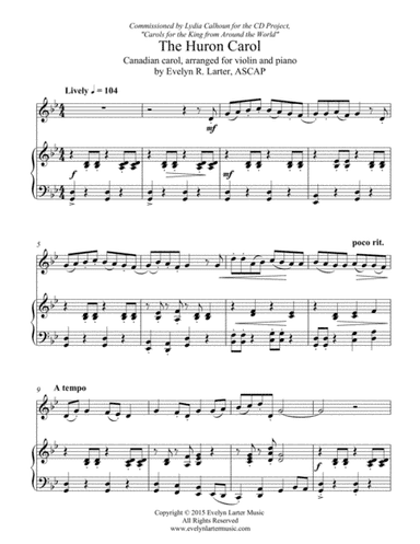 The Huron Carol (arr. Evelyn Larter Music)