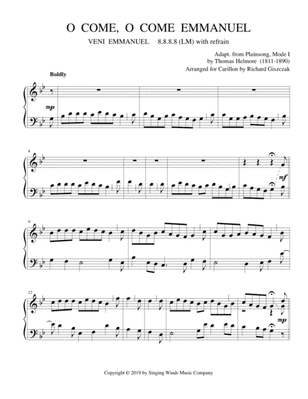 O Come, O Come Emmanuel (VENI EMMANUEL) (arr. Richard Giszczak)