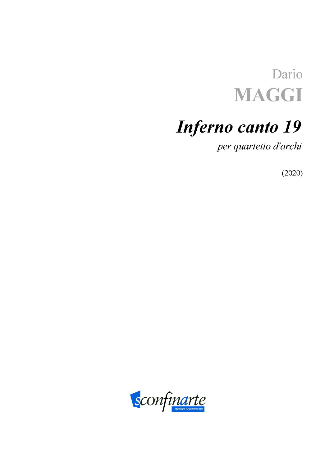 Dario Maggi: INFERNO CANTO 19 (ES-22-034) - Score Only