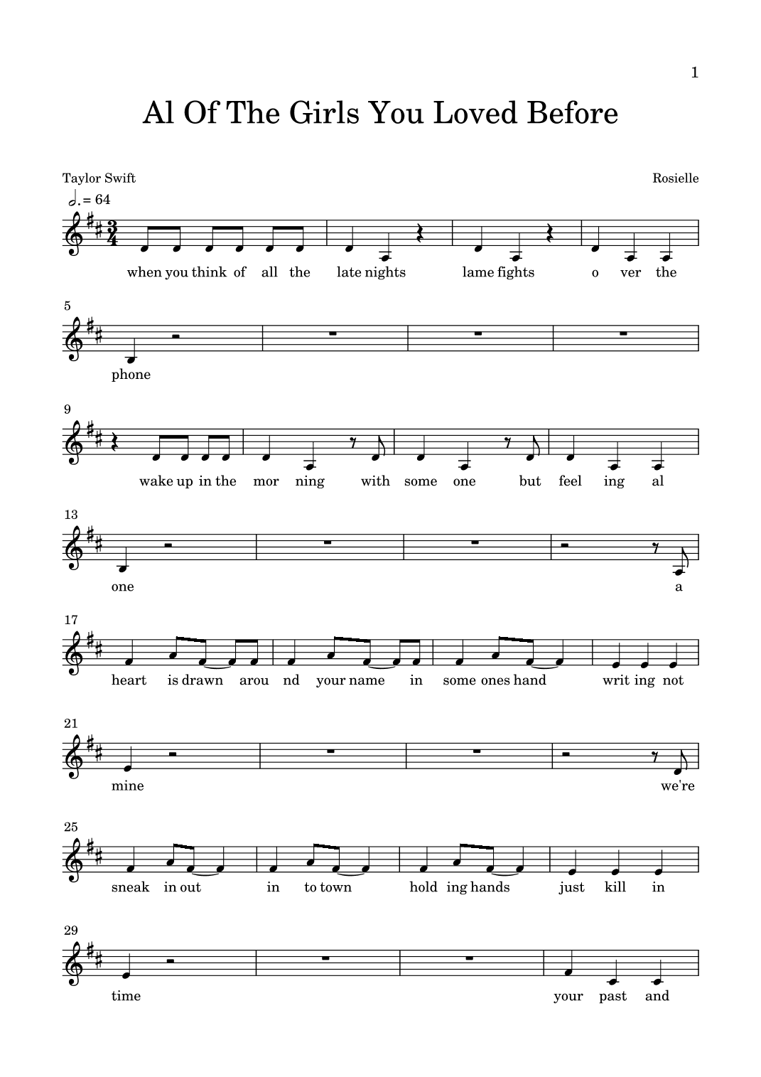 All Of The Girls You Loved Before