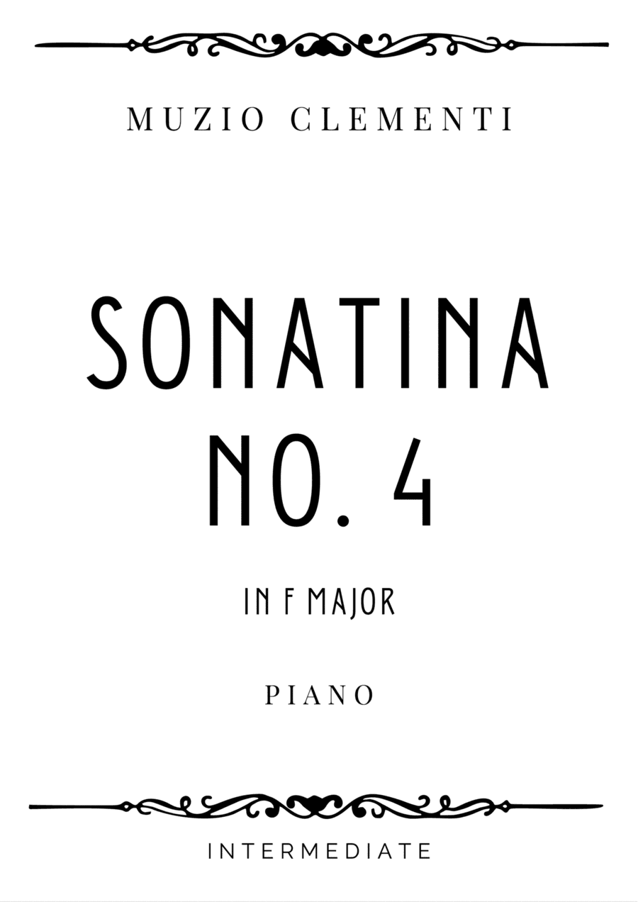 Clementi - Sonatina No.4 in F Major - Intermediate (arr. Piacere Music Sheets)