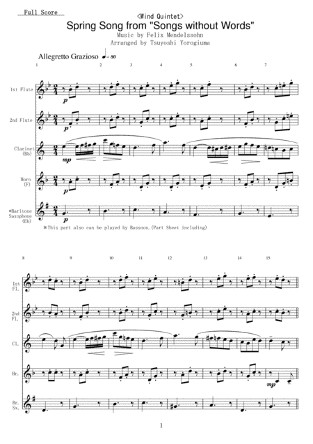 Spring Song from "Songs without Words" (arr. Tsuyoshi Yorogiuma)