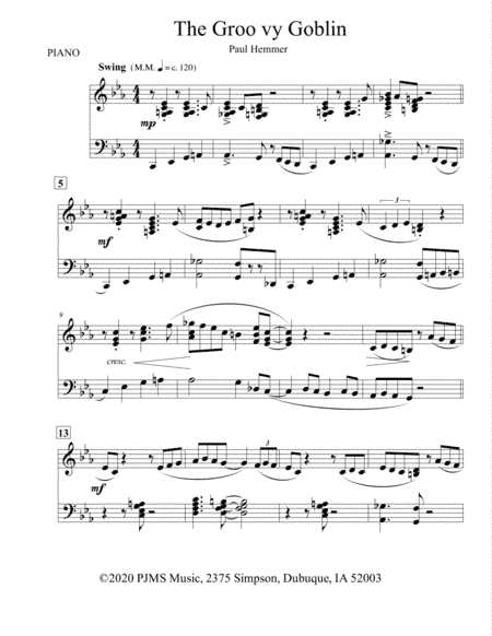 The Groovy Goblin - Piano Solo