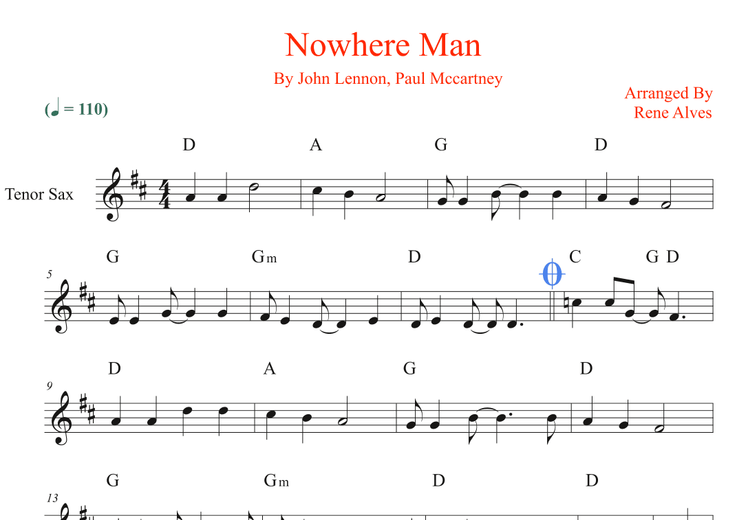 Nowhere Man (arr. Rene Alves)