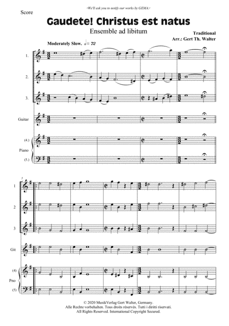 Gaudete! Christus Est Natus (arr. Gert Th. Walter)