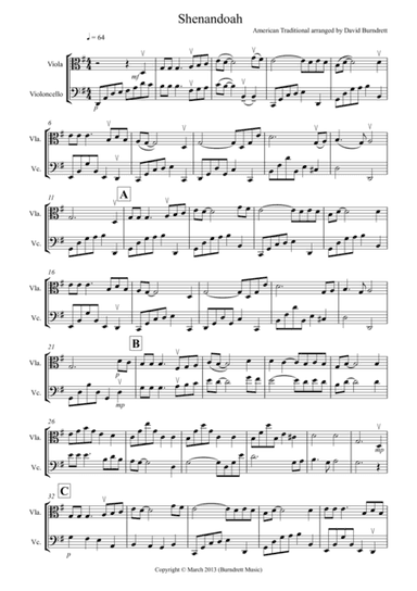 Shenandoah for Viola and Cello (arr. David Burndrett)