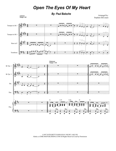 Open The Eyes Of My Heart (arr. Stephen DeCesare)