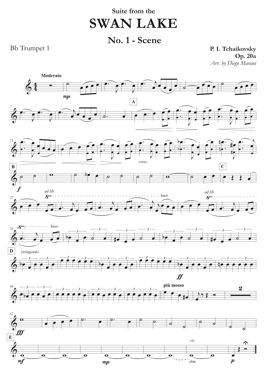 "Scene" from Swan Lake Suite for Brass Quartet (arr. Diego Marani)