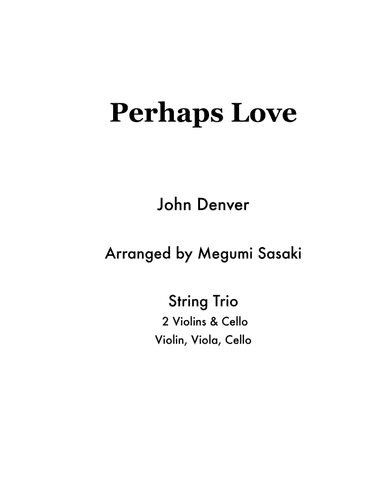Perhaps Love (arr. Megumi Sasaki)