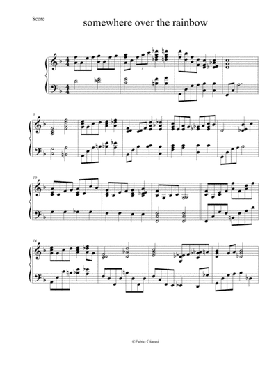 Over The Rainbow (from The Wizard Of Oz) (arr. pianoplayer)