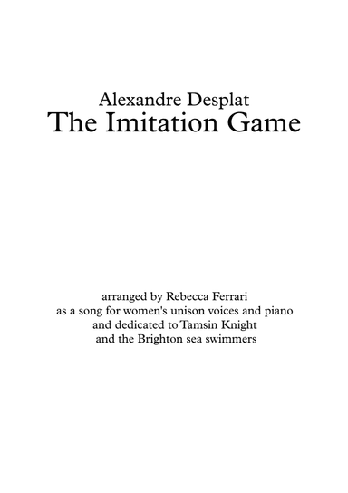 The Imitation Game (arr. Rebecca Ferrari)